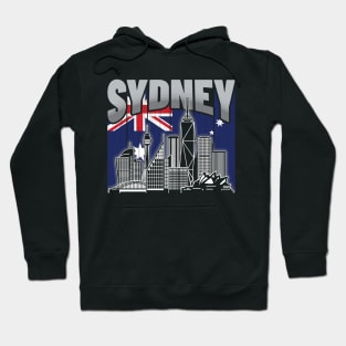 Sydney Australia Skyline Vintage Australian Flag Hoodie